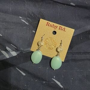 Ruby Rd. Mint and Gold Drop Earrings
